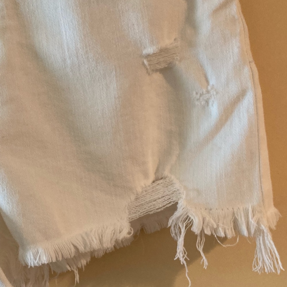 Enjean High Rise White Jean Shorts Size L - Picture 6 of 6